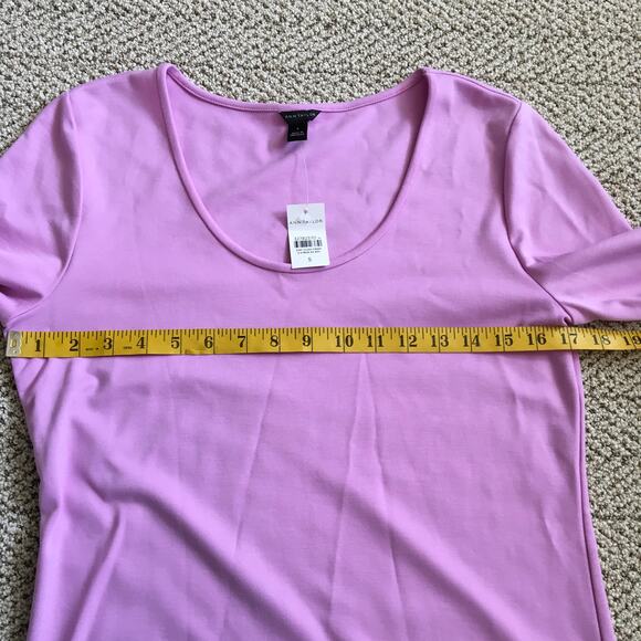 NWT - Ann Taylor Button Cuff Scoop Neck Top Pink Small - Picture 6 of 8